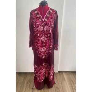 Long Sequin Caftan Dress, Size L